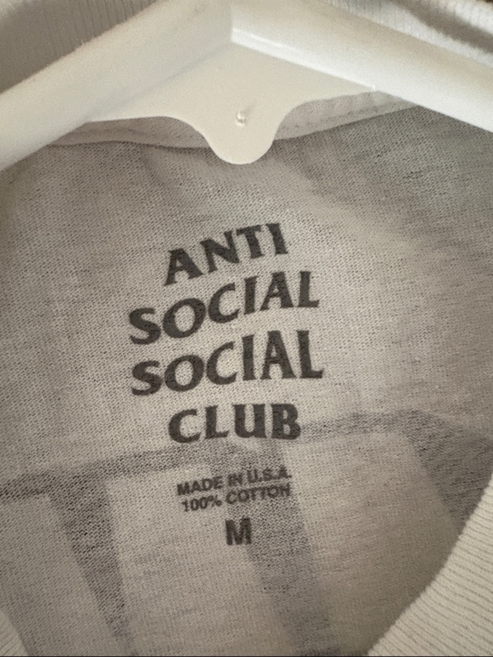 Anti Social Social Club White Tee with Blue Logo - Picture 3 of 4